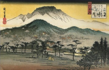 浮世絵 Painting - 丘の寺の夕景 歌川広重 浮世絵